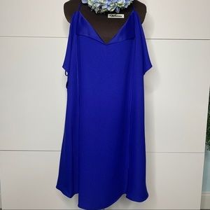 *New* NICOLE MILLER Cobalt Blue Cold Shoulder Mini Dress